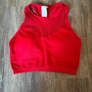 Red Mesh Sports Bra